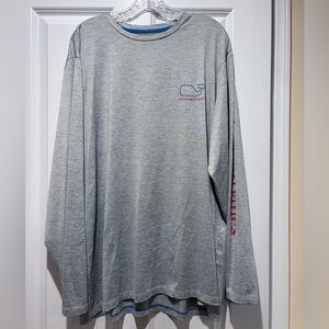 Vineyard Vines Men’s Performance Whale Outline Long Sleeve Harbor Tee Size XL